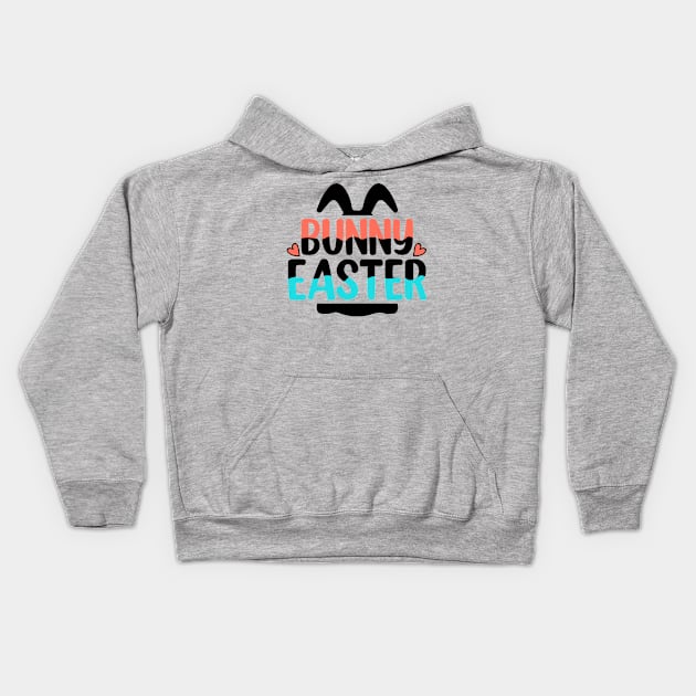 Bunny Easter Happy Easter Day Kids Hoodie by DMMGear